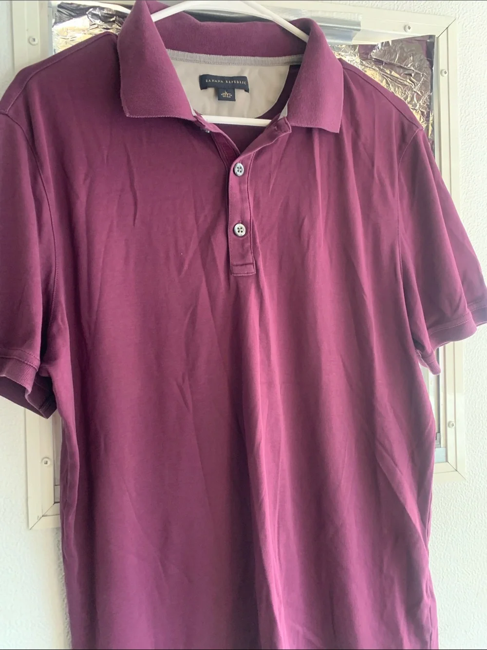 Banana Republic Men's Wine Polo Shirt